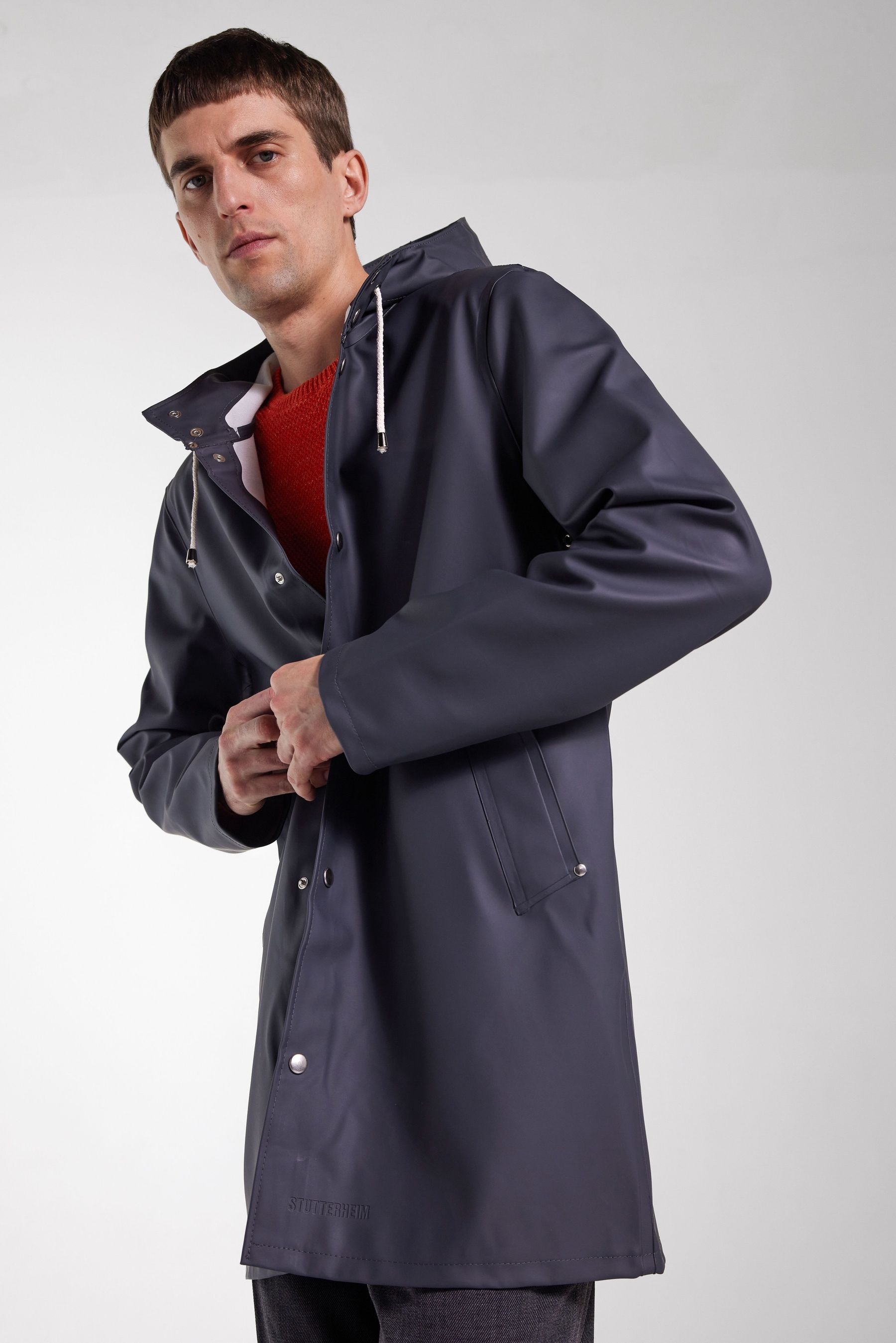stutterheim stockholm raincoat charcoal men jackets raincoats